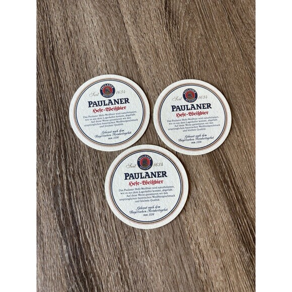 Coasters Paulaner Munchen Hefe Weibbier Set of 3 Von 1516 - Picture 2 of 2